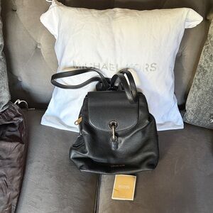 Michael Kors Black Leather Bag with Gold Details
